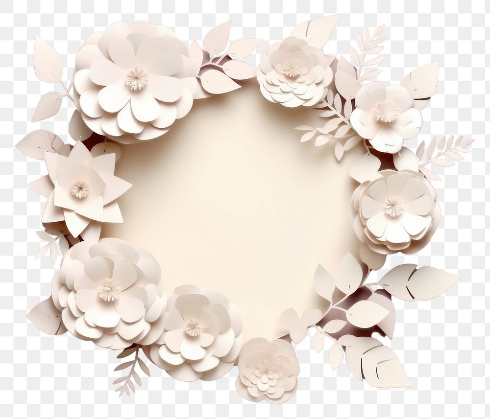 PNG White paper flowers frame photography decoration chandelier.