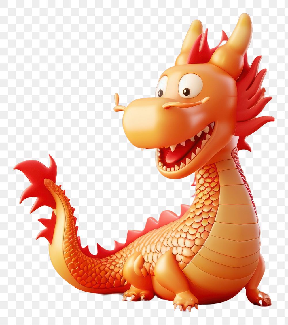 PNG  Cute chinese dragon background cartoon dinosaur animal.