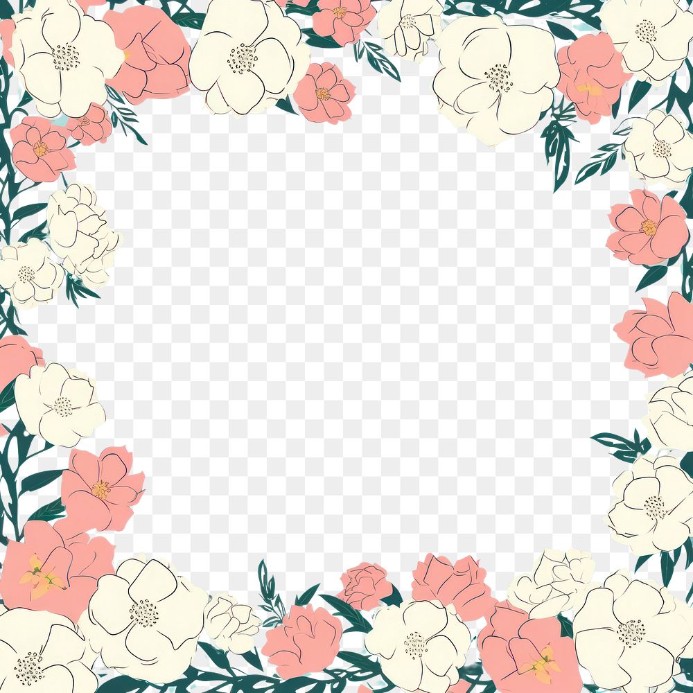 PNG Flower pattern plant backgrounds.