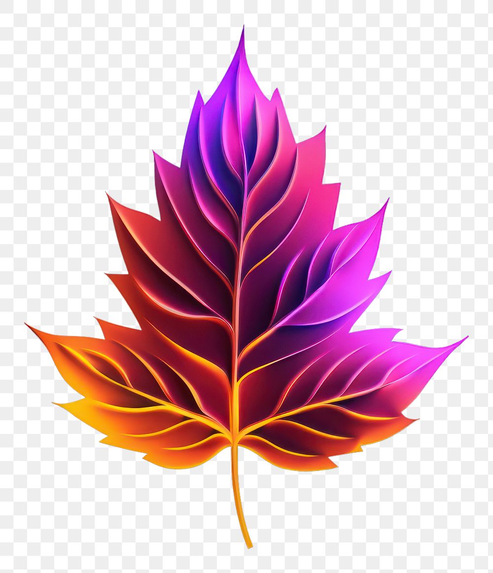 PNG  Leaf shape neon background purple light plant. AI generated Image by rawpixel.