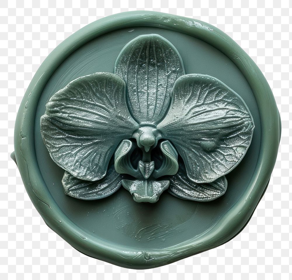 PNG Seal Wax Stamp orchid flowerl jewelry accessories freshness.