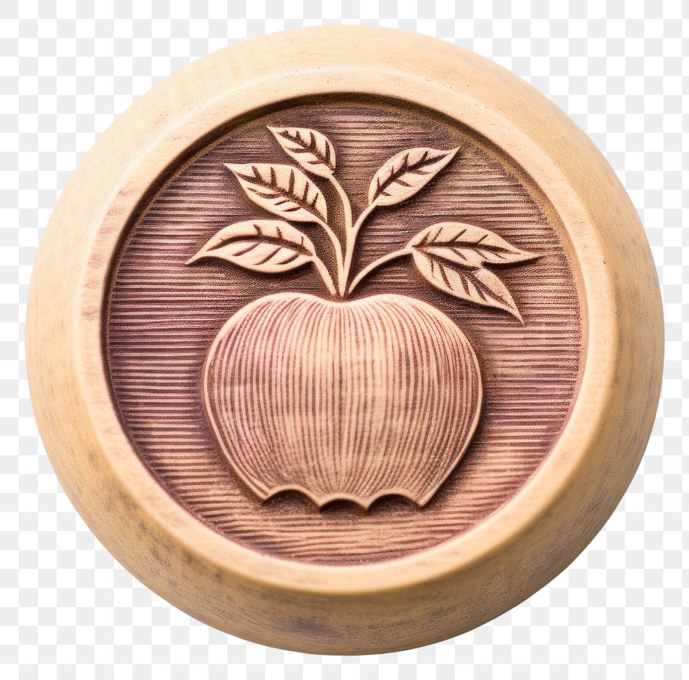 PNG Seal Wax Stamp apple craft white background accessories.