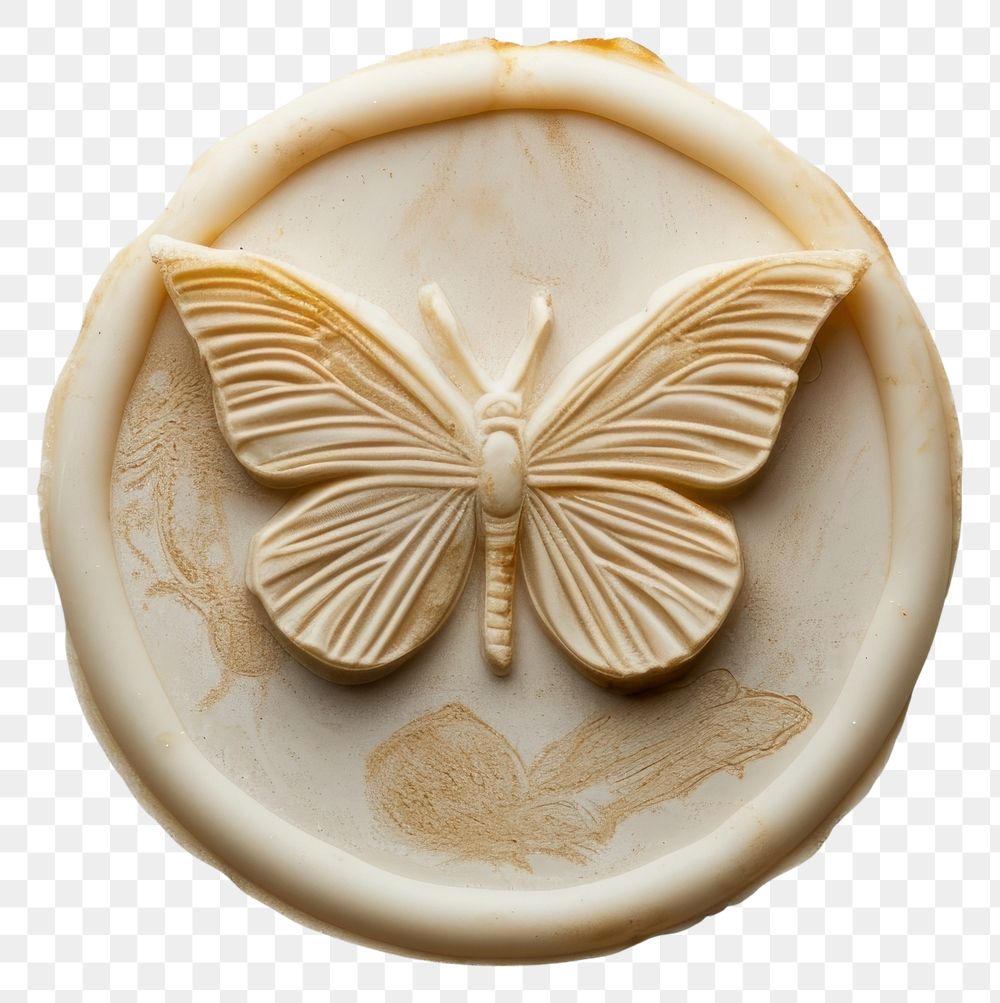 PNG Seal Wax Stamp butterfly freshness dishware dessert.