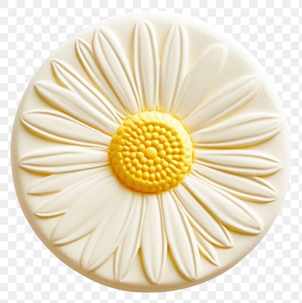 PNG Dessert yellow icing daisy.