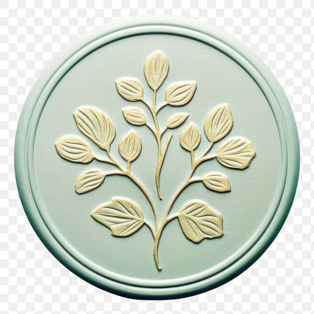 PNG Seal Wax Stamp floral jewelry locket white background.