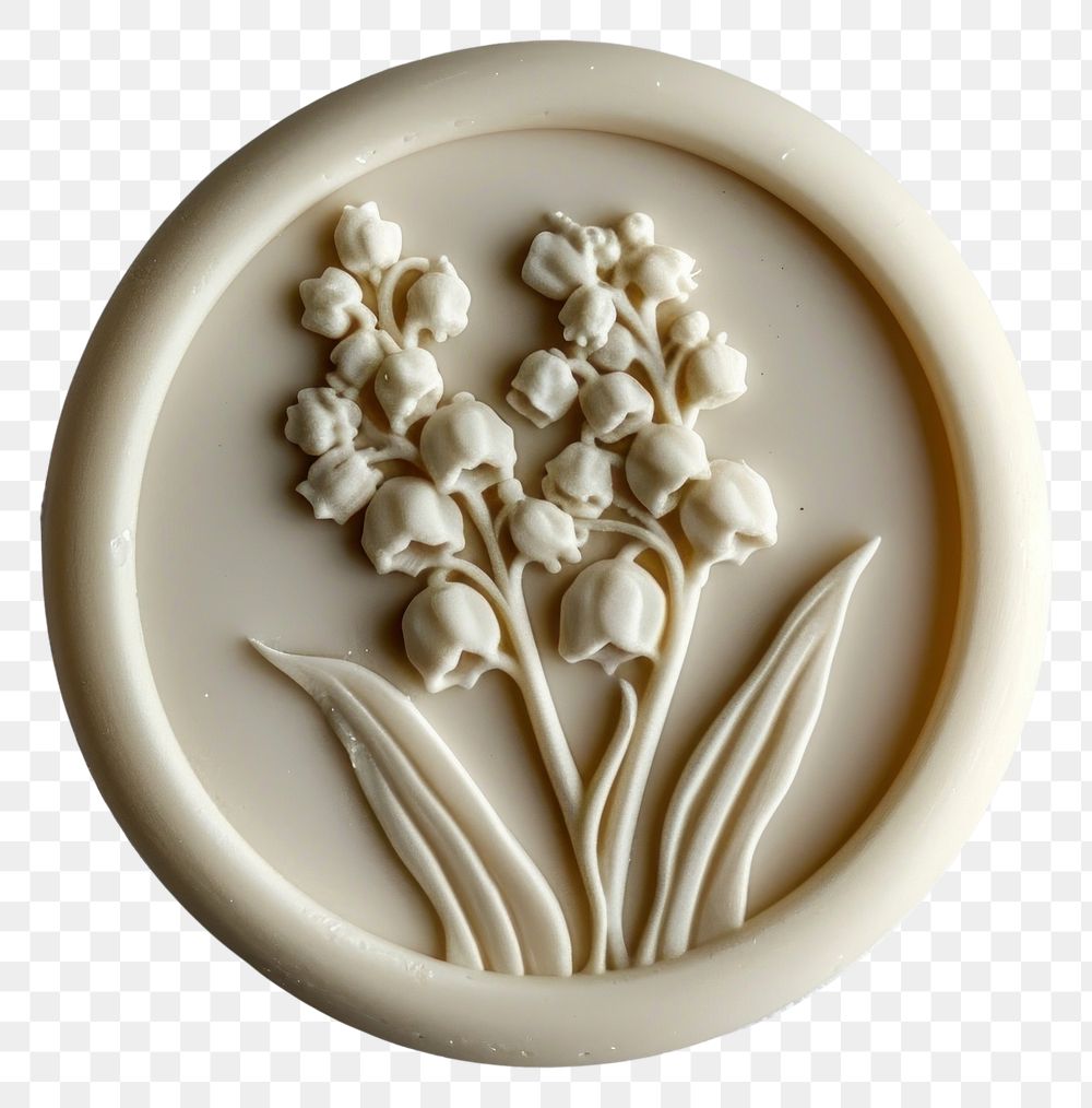 PNG Seal Wax Stamp palm lily of the valley jewelry white accessories.