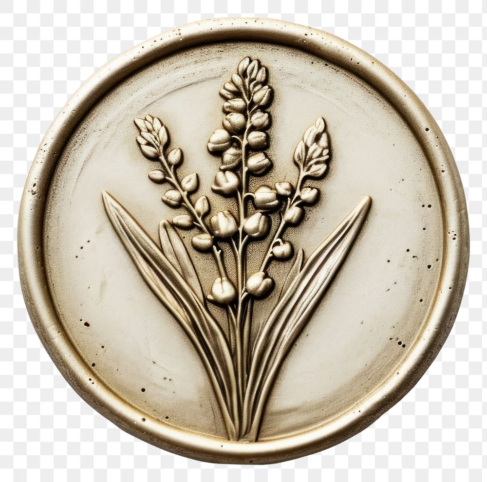 PNG Seal Wax Stamp palm lily of the valley jewelry locket accessories.