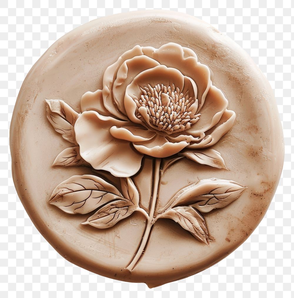 PNG Seal Wax Stamp peony craft food confectionery.