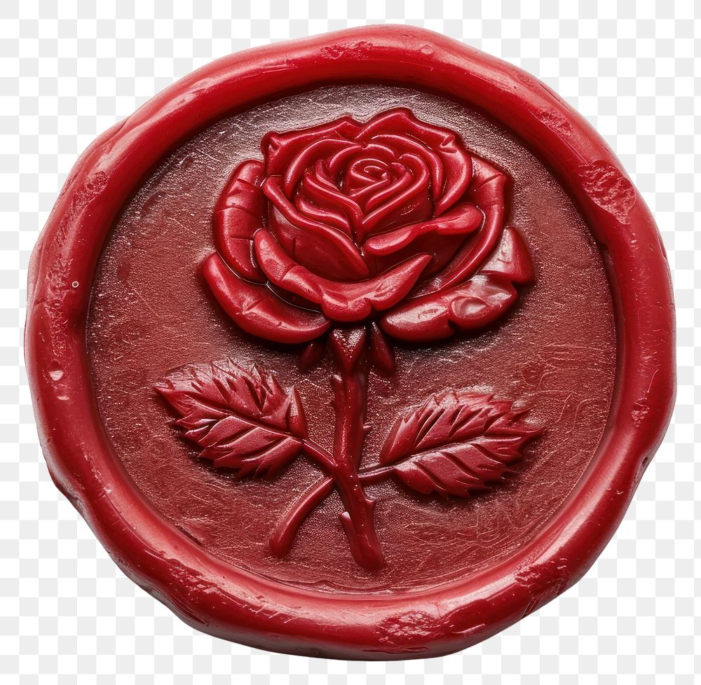 PNG Seal Wax Stamp rose craft food white background
