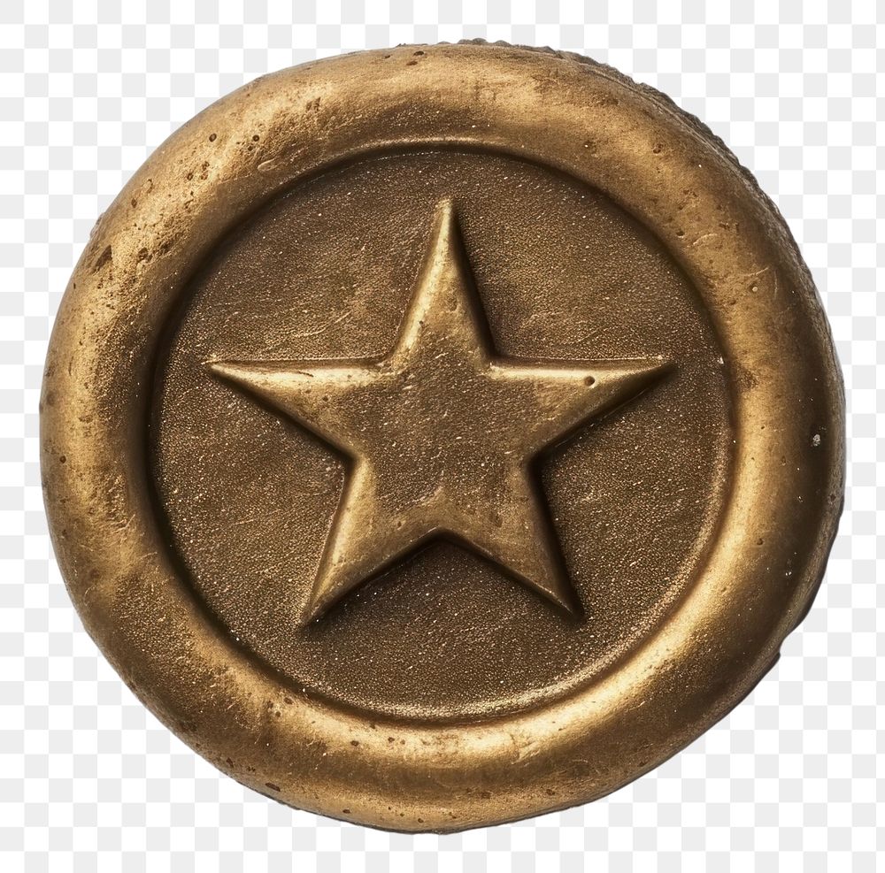 PNG Seal Wax Stamp star jewelry symbol bronze.