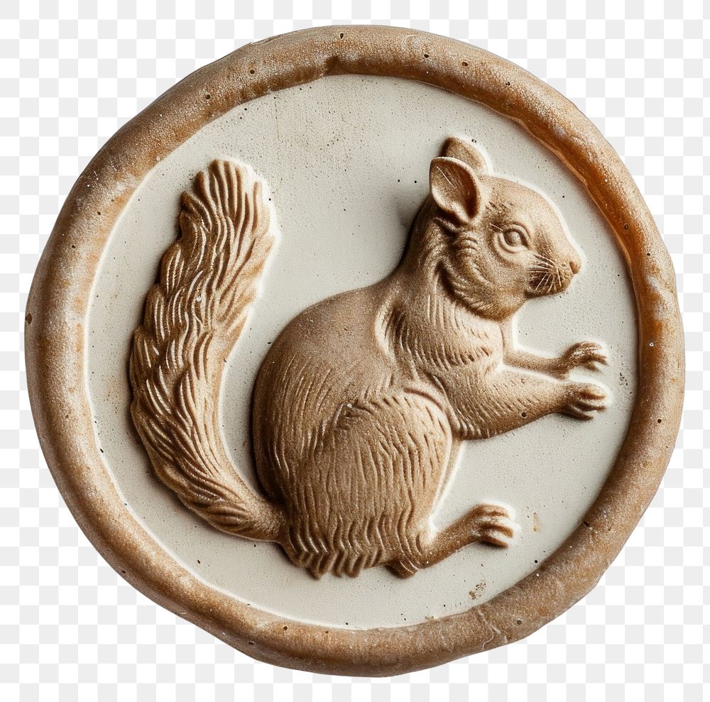PNG Seal Wax Stamp squirrel animal mammal rodent.