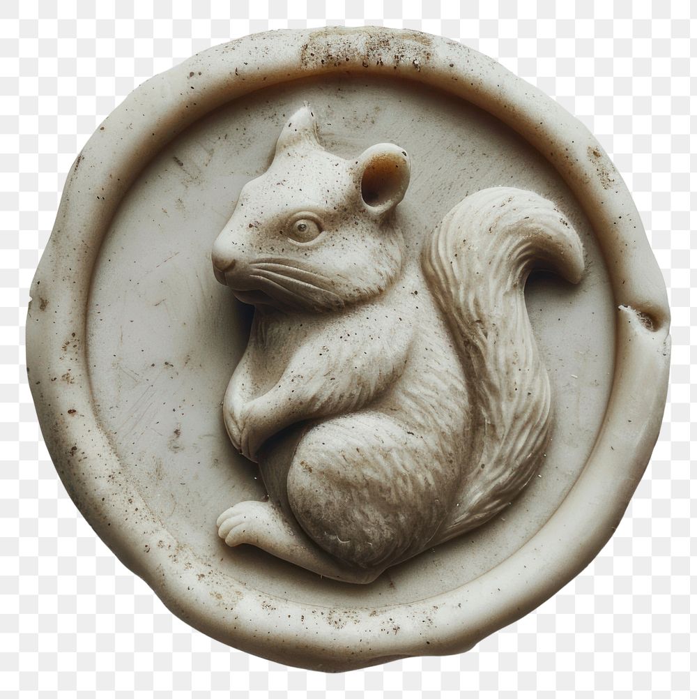 PNG Seal Wax Stamp squirrel craft representation accessories.