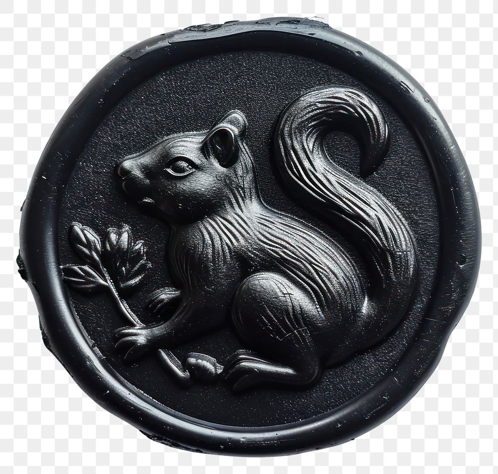 PNG Seal Wax Stamp squirrel mammal animal representation.