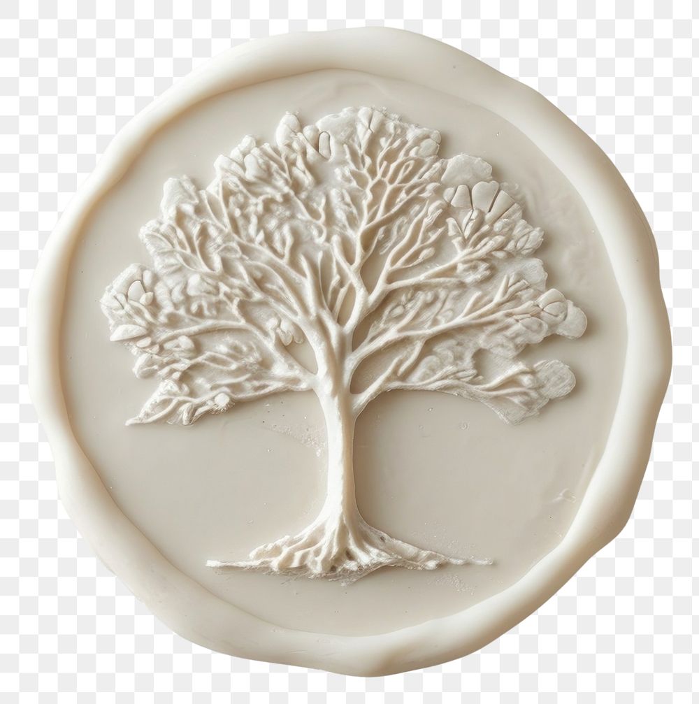 PNG Seal Wax Stamp tree art porcelain dishware.