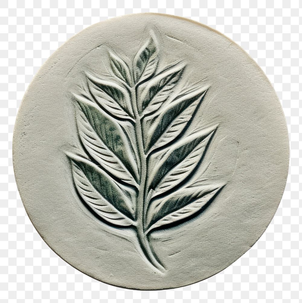 PNG Seal Wax Stamp Tropical leaves locket plant herbs.