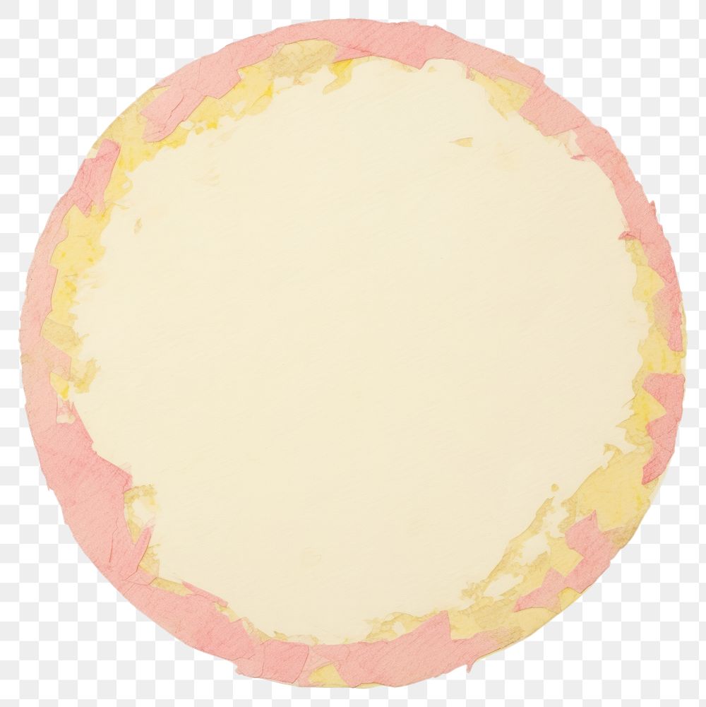 PNG Circle ripped paper yellow pink white background.