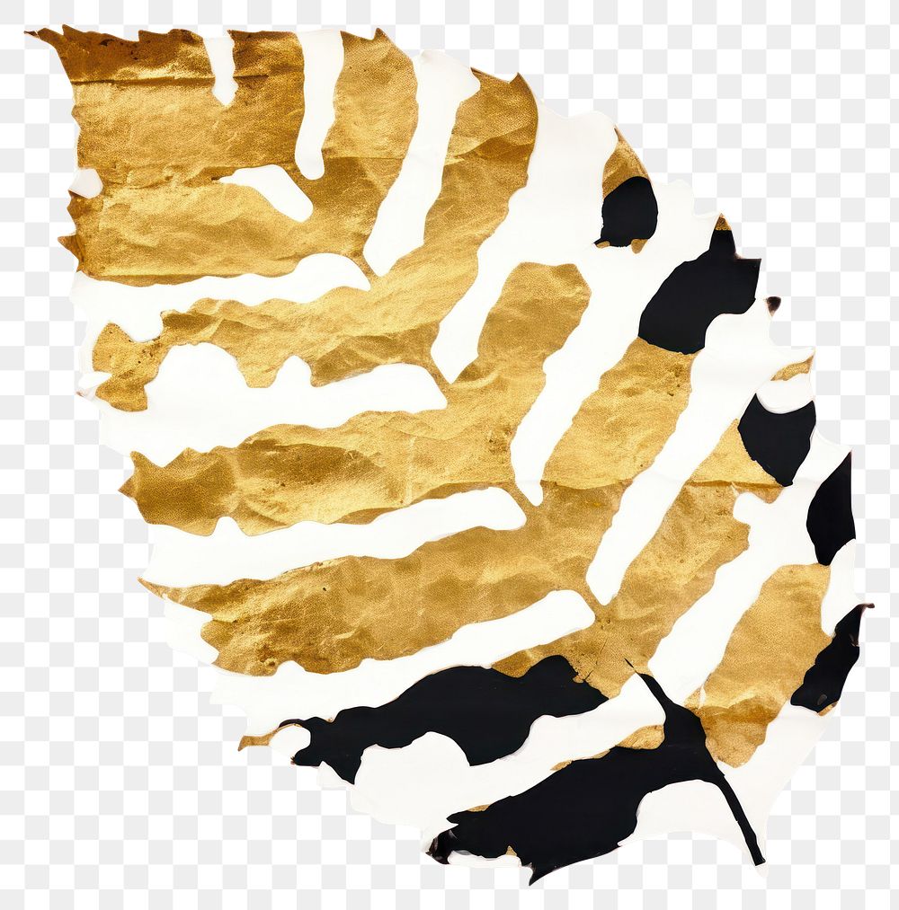 PNG Leaf ripped paper gold white background splattered.