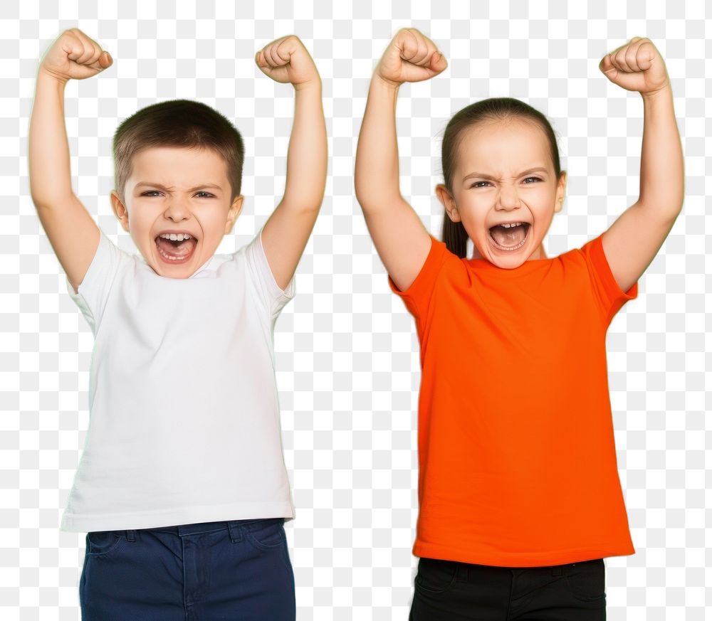 PNG  Children shouting happy togetherness. AI generated Image by rawpixel.