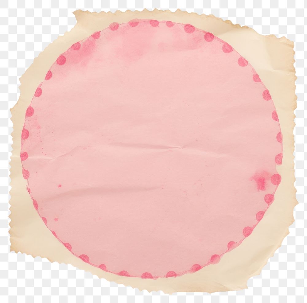 PNG Pink dot ripped paper white background dishware stained.