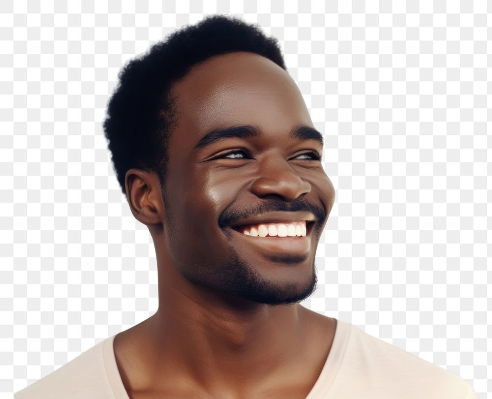 African american man portrait laughing smiling.