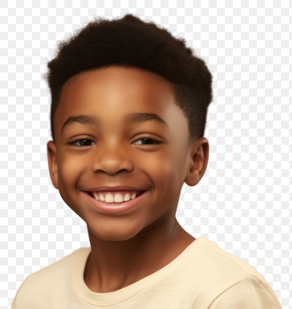 PNG African american boy portrait smiling smile.