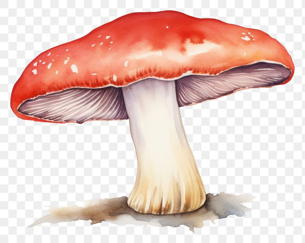 PNG  Mushroom fungus agaric white background.
