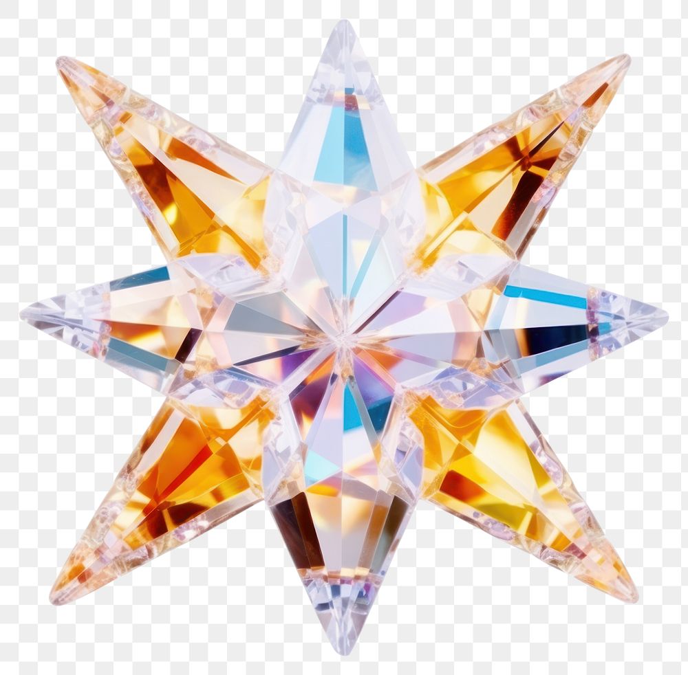 PNG  White star gemstone crystal jewelry. AI generated Image by rawpixel.