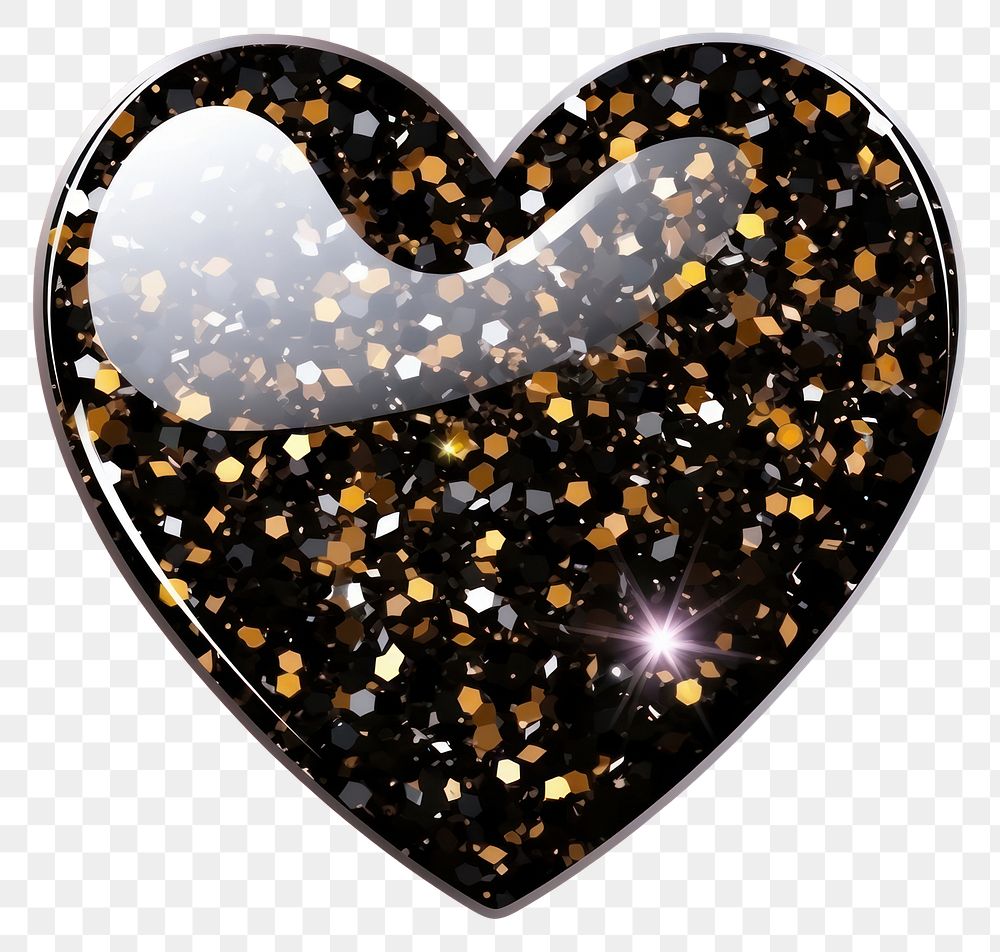 PNG  Black heart shape white background bling-bling. AI generated Image by rawpixel.