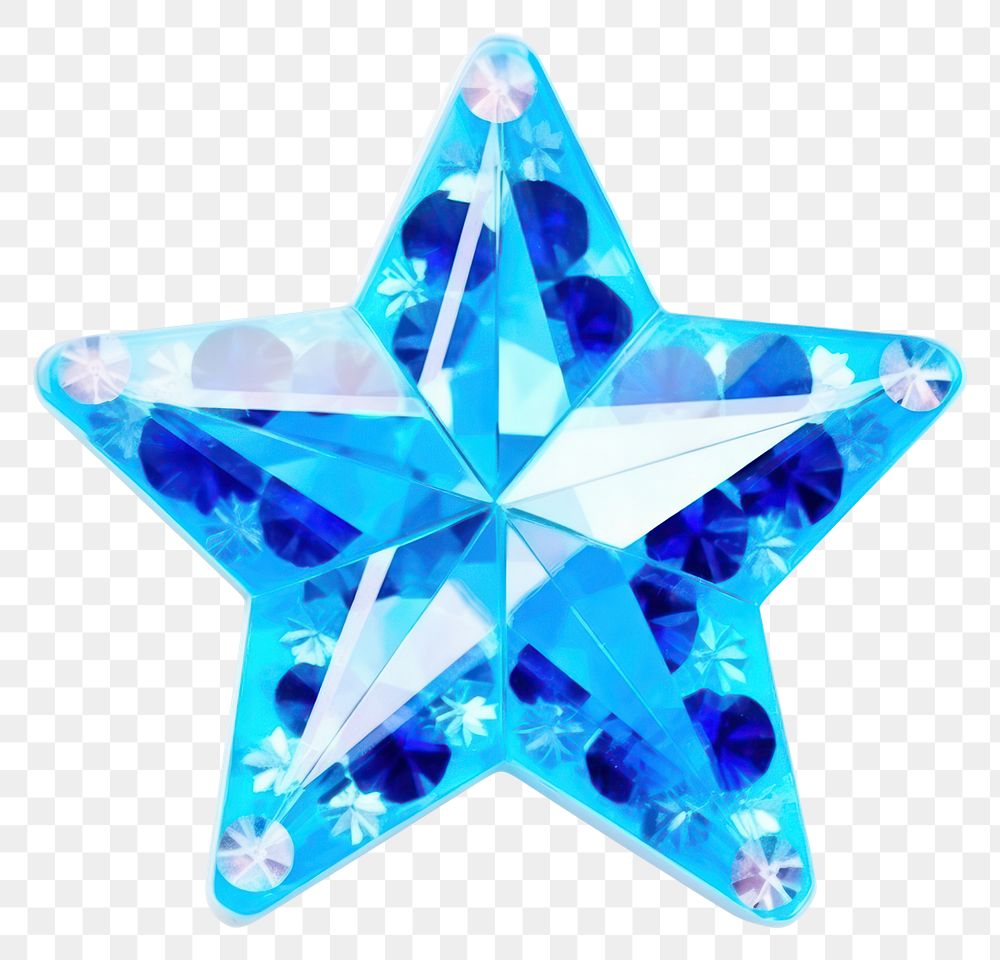 PNG  Blue star gemstone crystal jewelry. AI generated Image by rawpixel.