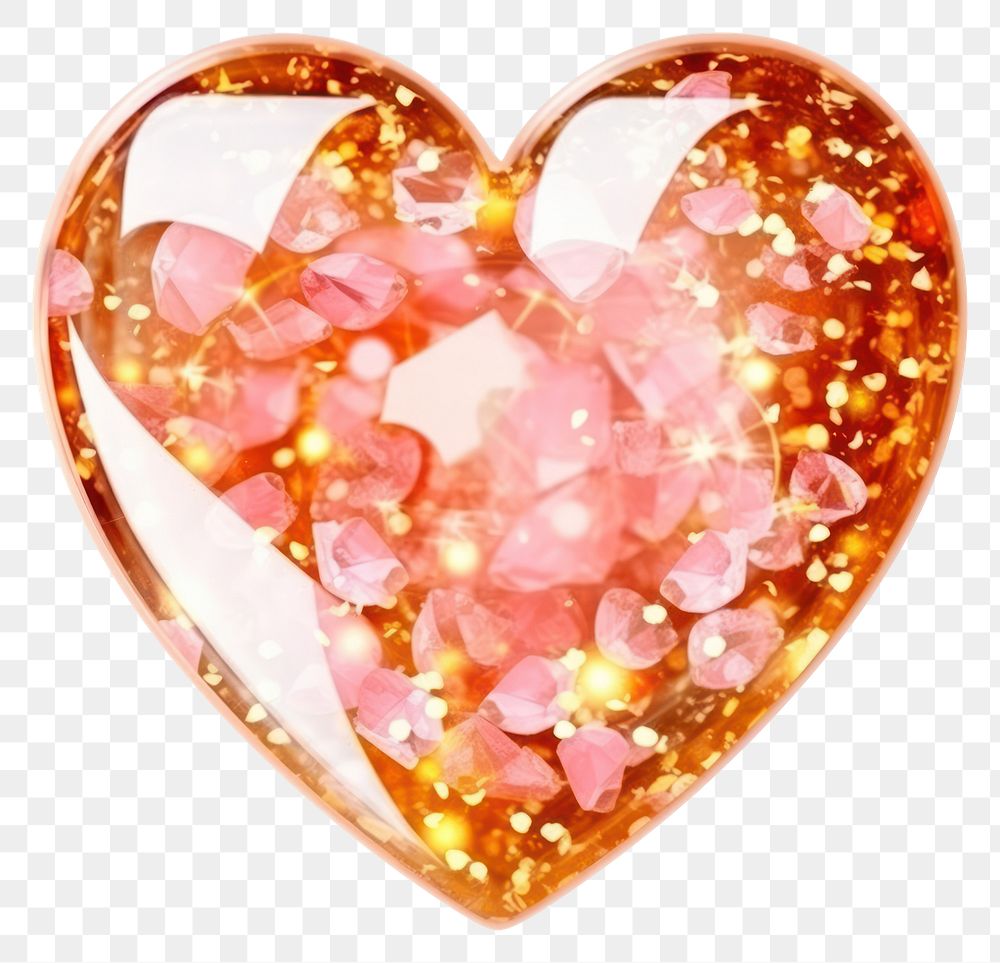PNG  Heart gemstone jewelry glitter. AI generated Image by rawpixel.
