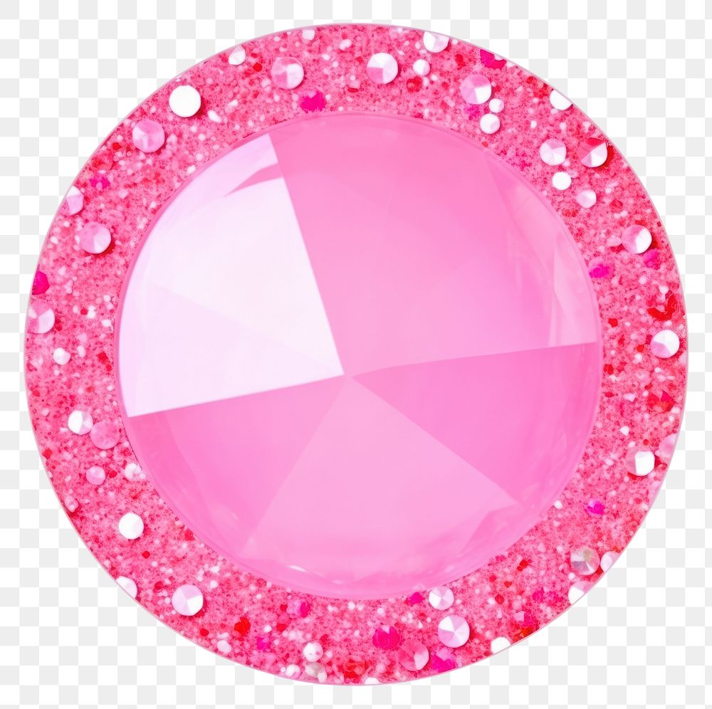 PNG  Pink circle gemstone jewelry glitter. AI generated Image by rawpixel.