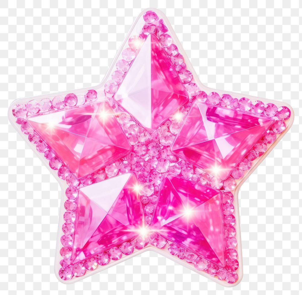 PNG  Pink star glitter jewelry shape