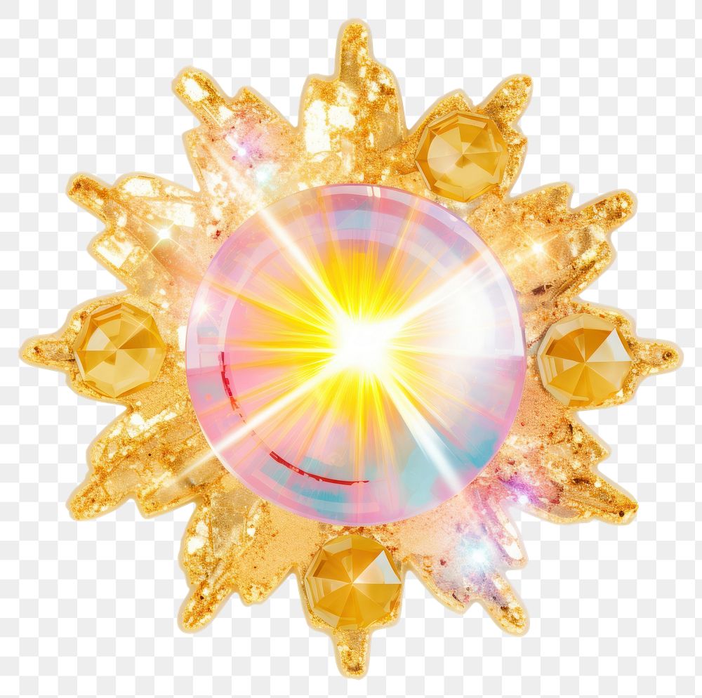 PNG  Sun gemstone jewelry brooch. AI generated Image by rawpixel.