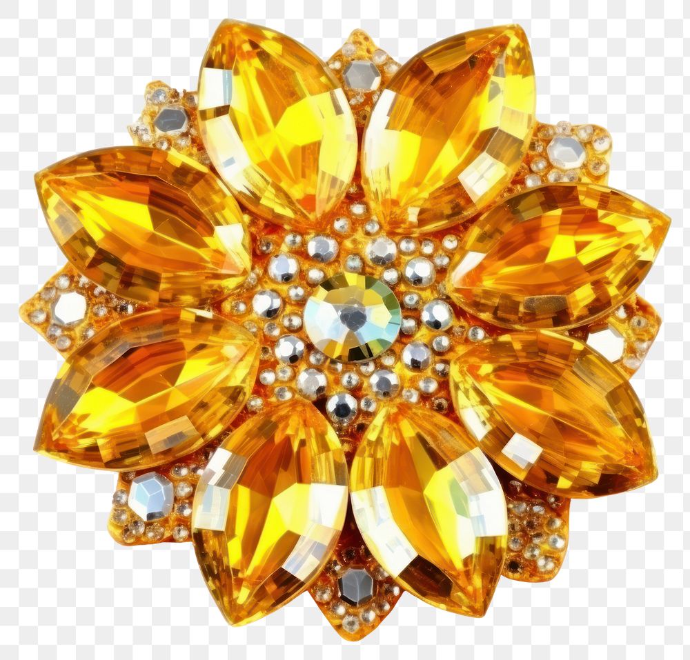PNG  Sunflower gemstone jewelry diamond. AI generated Image by rawpixel.