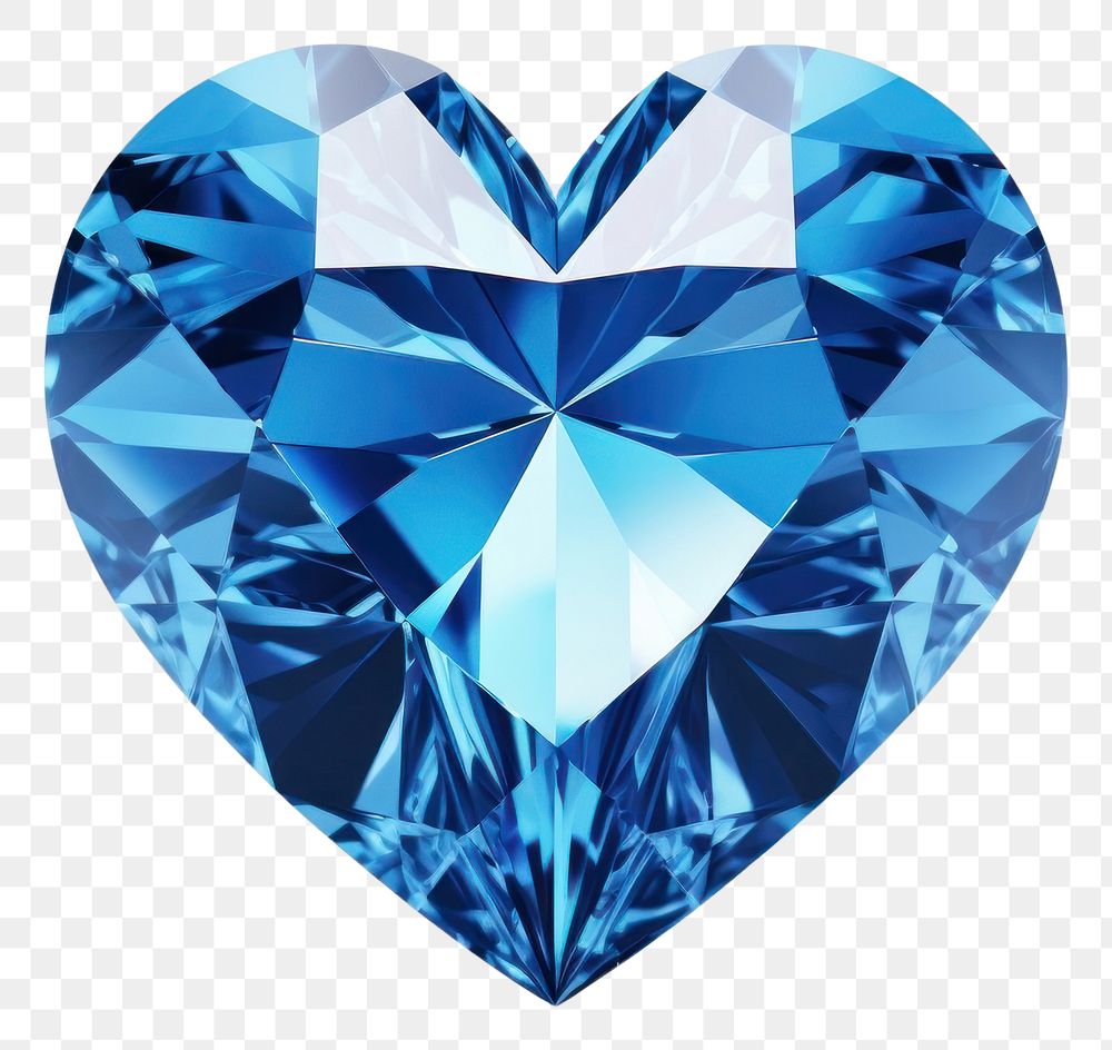 PNG Blue heart gemstone jewelry diamond.