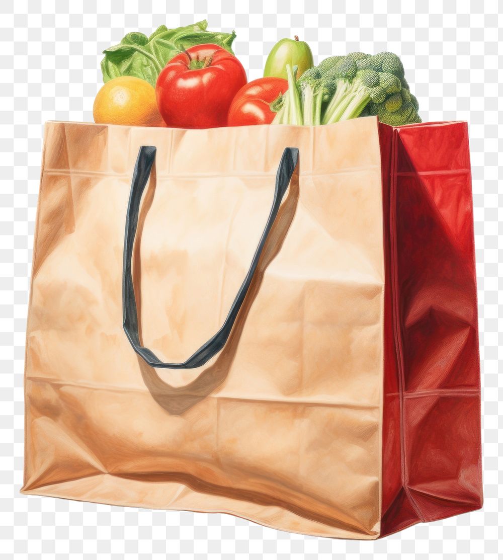 PNG Paper grocery shopping bag handbag white background consumerism.