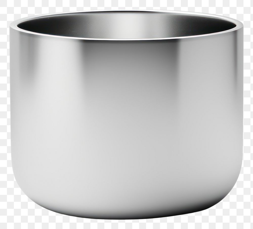 PNG Plant pot in Chrome material silver shiny cup.