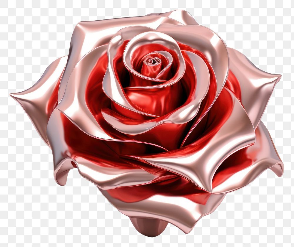 PNG Rose with fire Chrome material flower shape shiny.