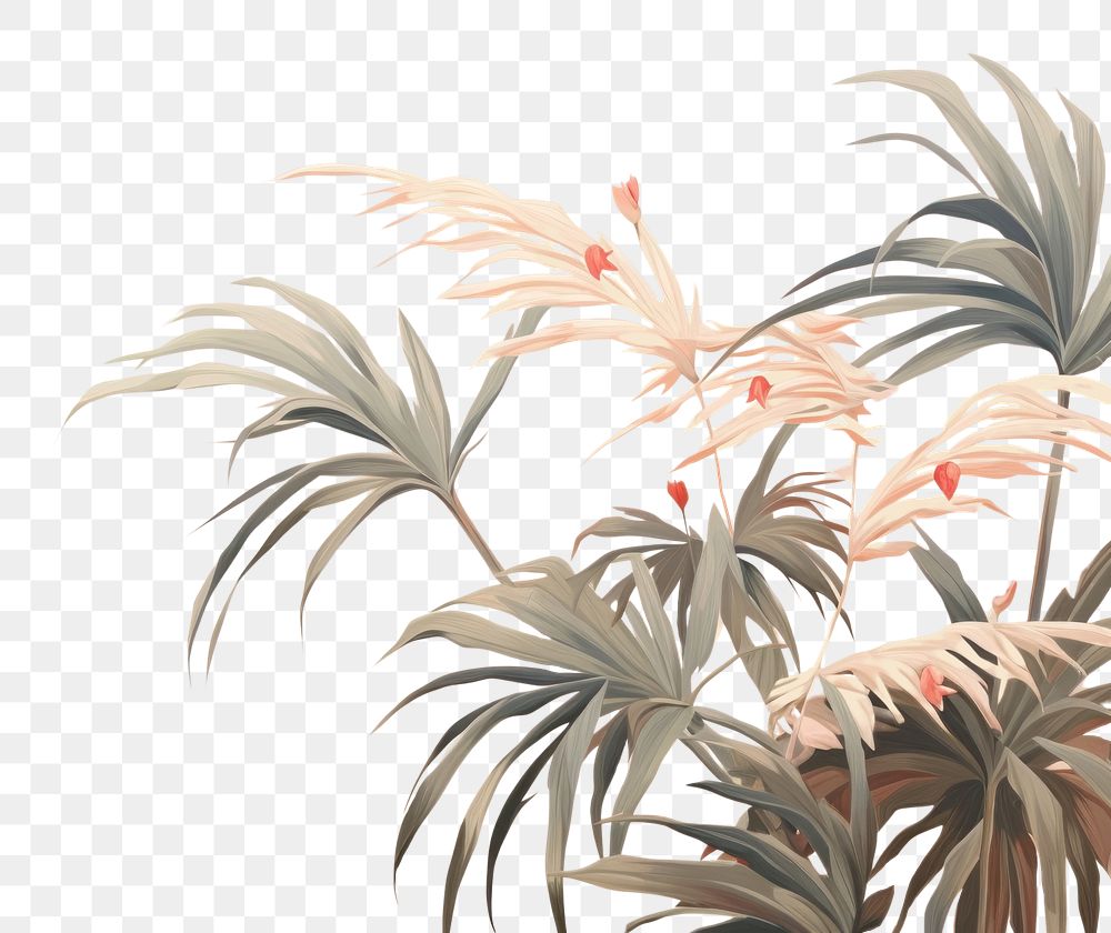 PNG Palm tree with tropical flowers backgrounds outdoors pattern. AI generated Image by rawpixel.