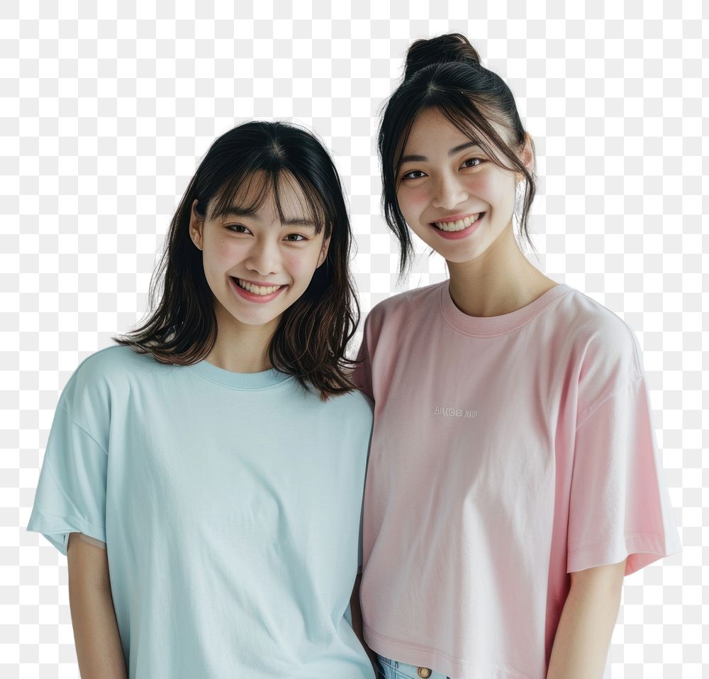 PNG  Two asian women standing sleeve smile adult.