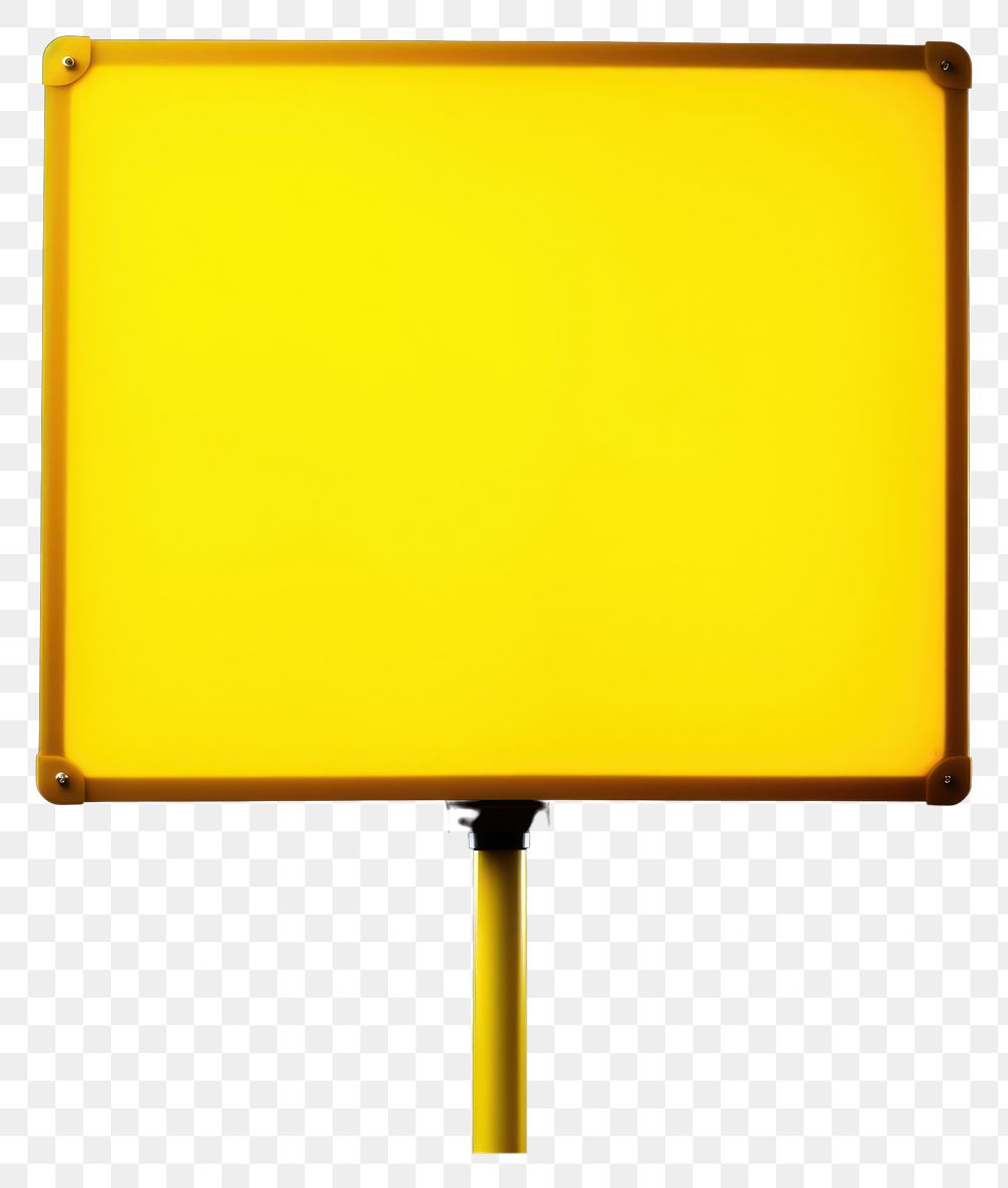 PNG A blank yellow road sign reasy for text lamp illuminated technology.