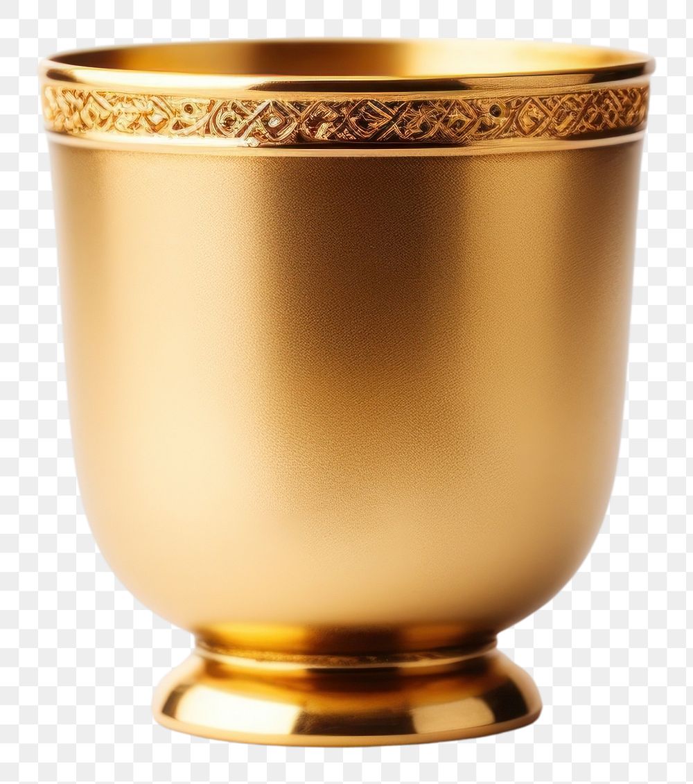 PNG Hanukkah golden cup bronze white background refreshment.