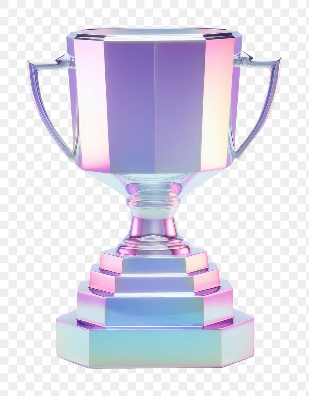 PNG Holographic texture trophy achievement lighting success.