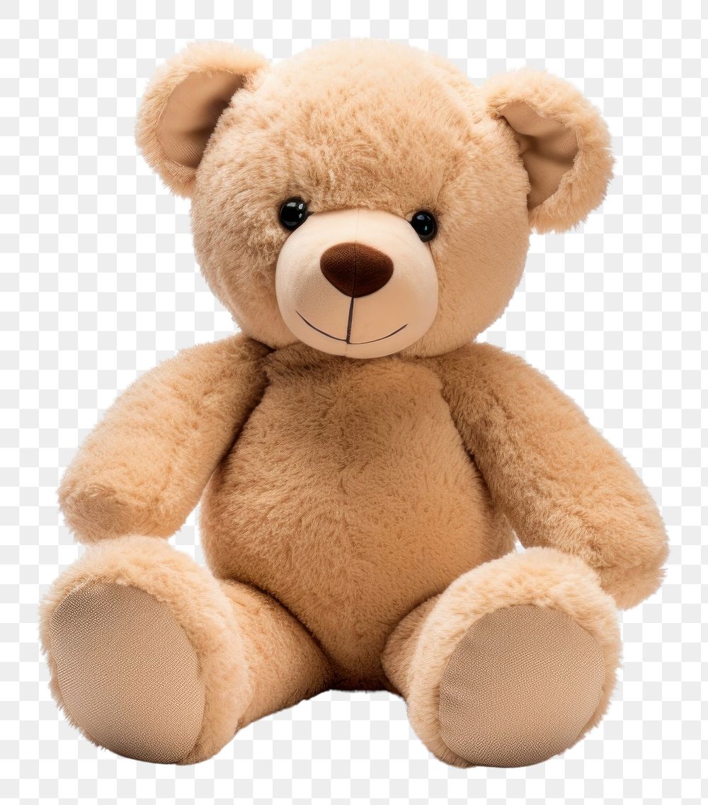 PNG  Teddy bear plush toy white background.