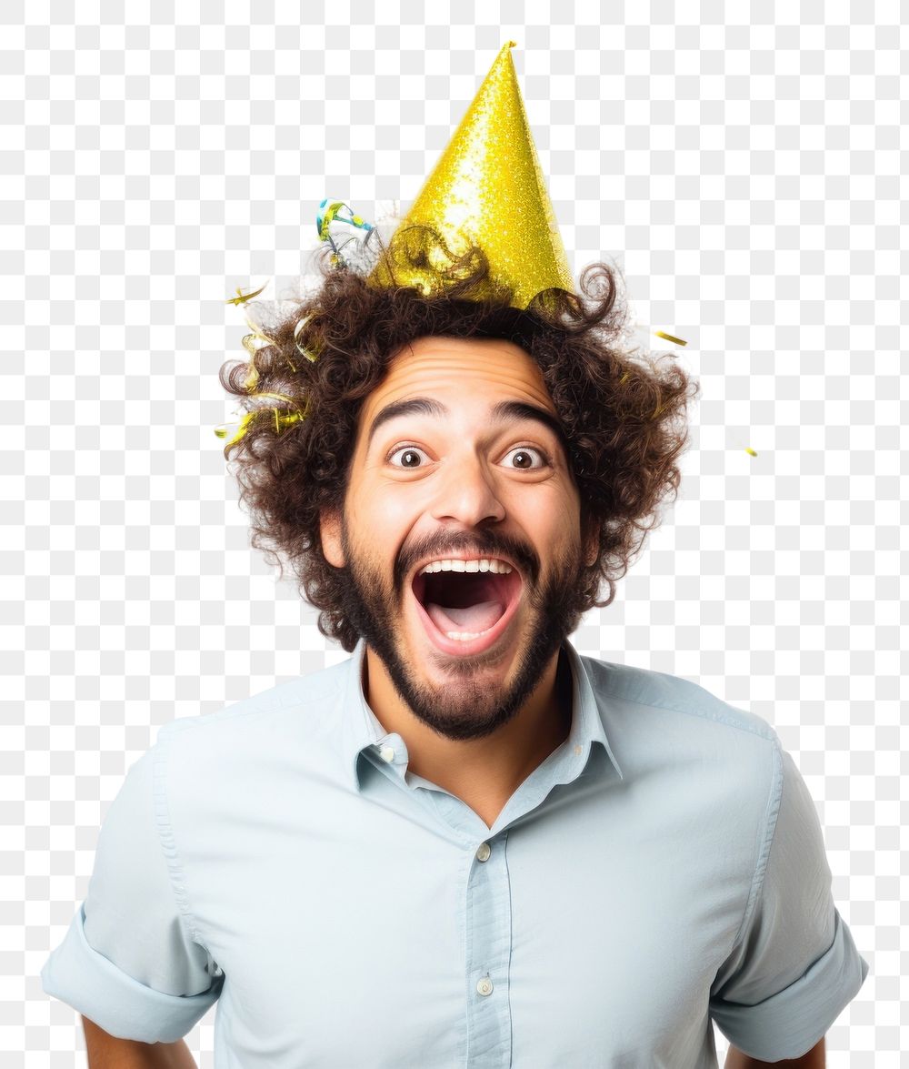 PNG  Young cute brazilian woman celebrating a special day shouting adult white background.