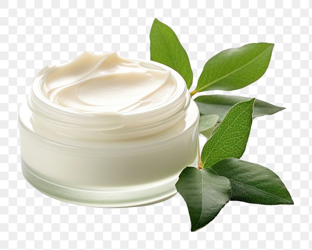 PNG Nightcream lotion skincare with bottle jar container plant leaf freshness.
