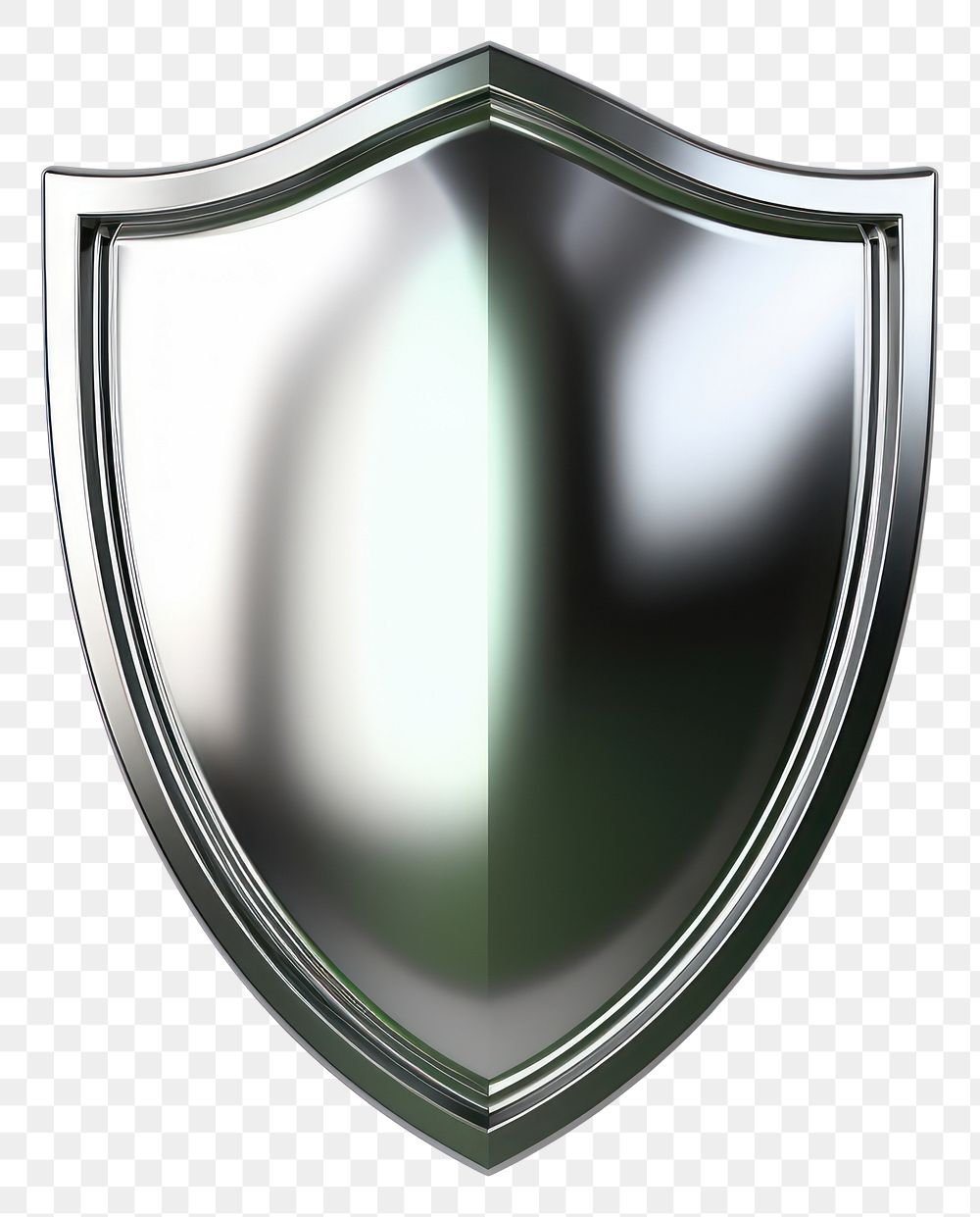 PNG Warrior shield Chrome material silver shape shiny.