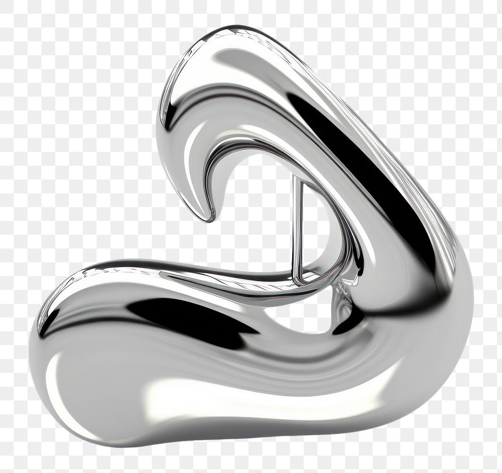 PNG Music note chrome material silver shiny shape.