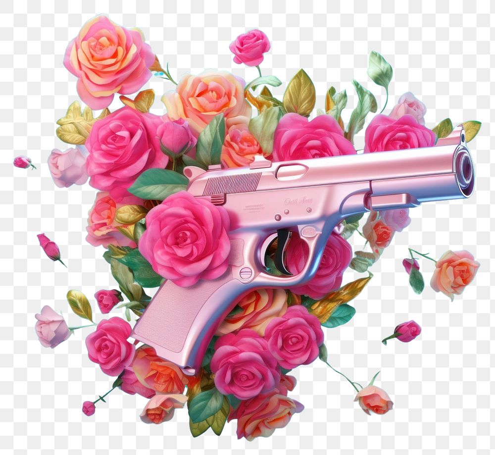 PNG Handgun flower plant rose.