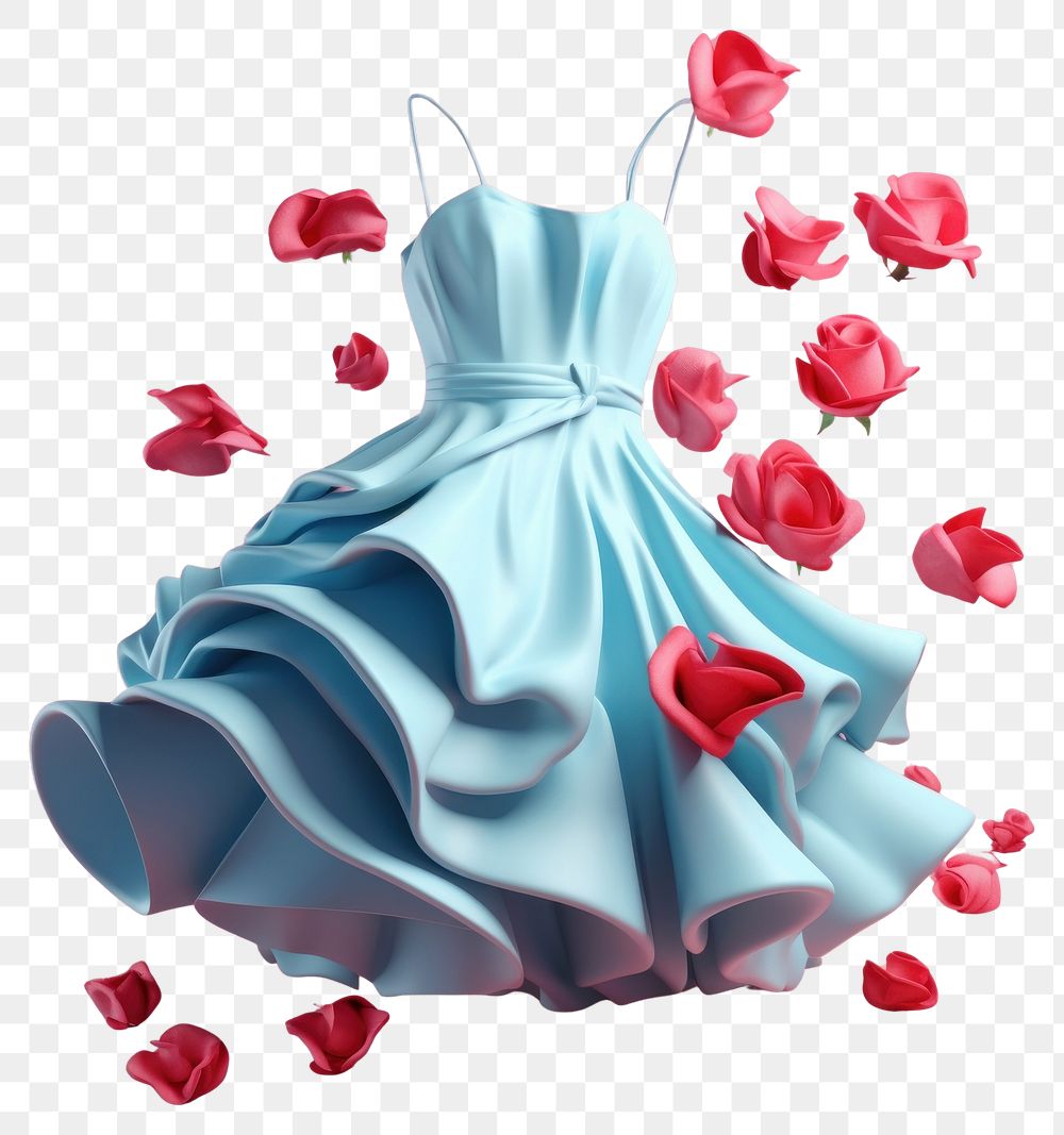 PNG Fashion flower dress petal.